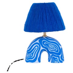 'Me' Table Lamp - Two Tone Blue Swirl (Matte)