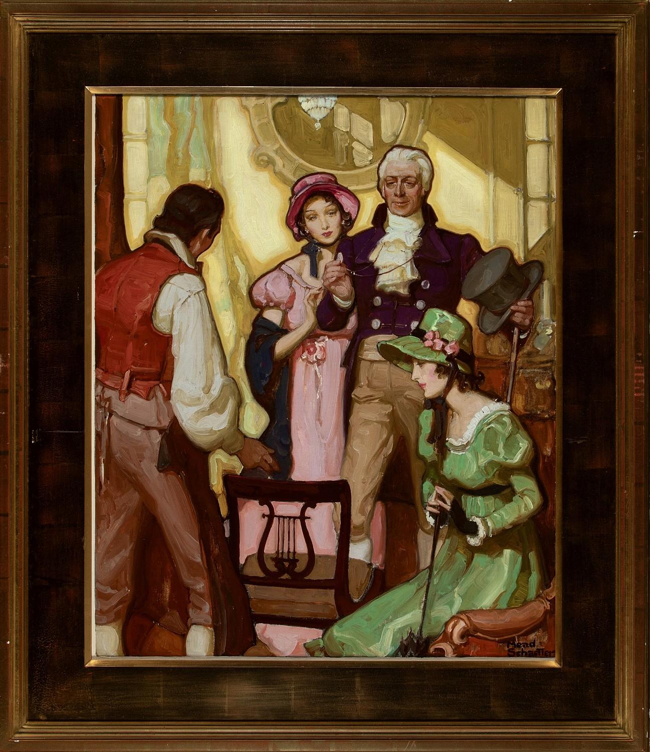 Werbewerbung für Duncan Fyfe in Country Life, 1930 – Painting von Mead Schaeffer