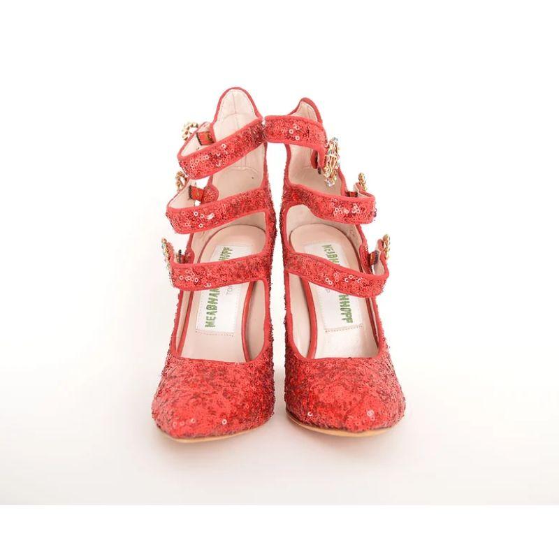 Meadham Kirchhoff Red Sequinned Pentagram Shoes 1