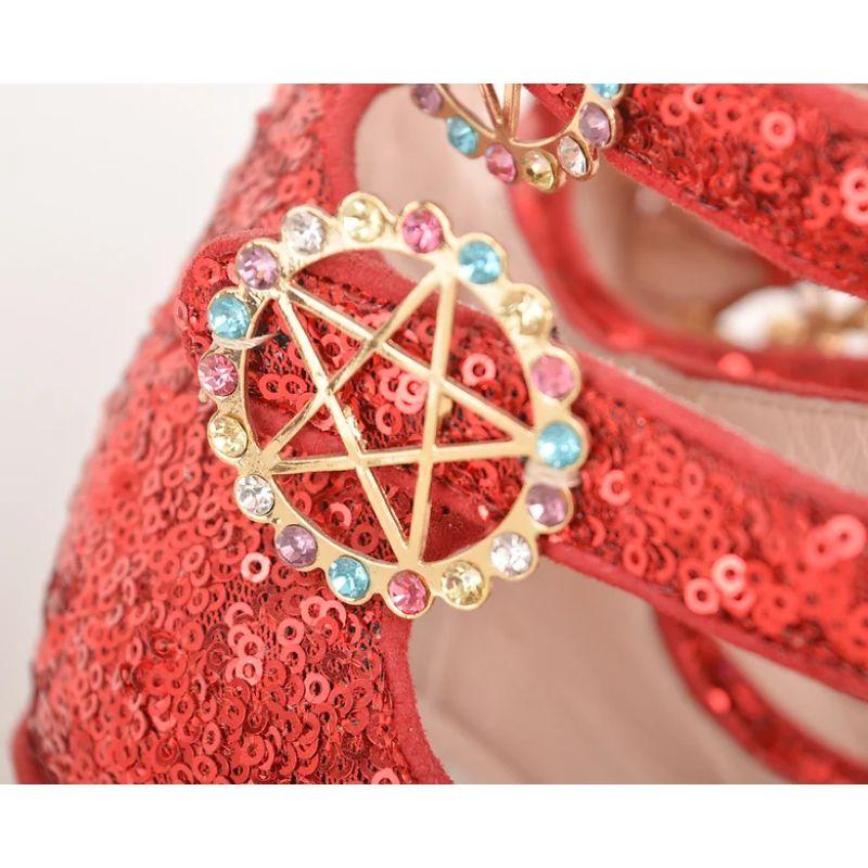 Meadham Kirchhoff Red Sequinned Pentagram Shoes 3