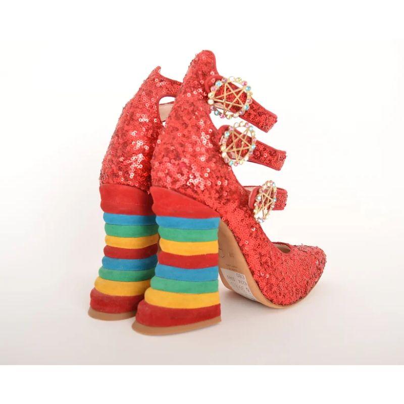 Meadham Kirchhoff Red Sequinned Pentagram Shoes 4