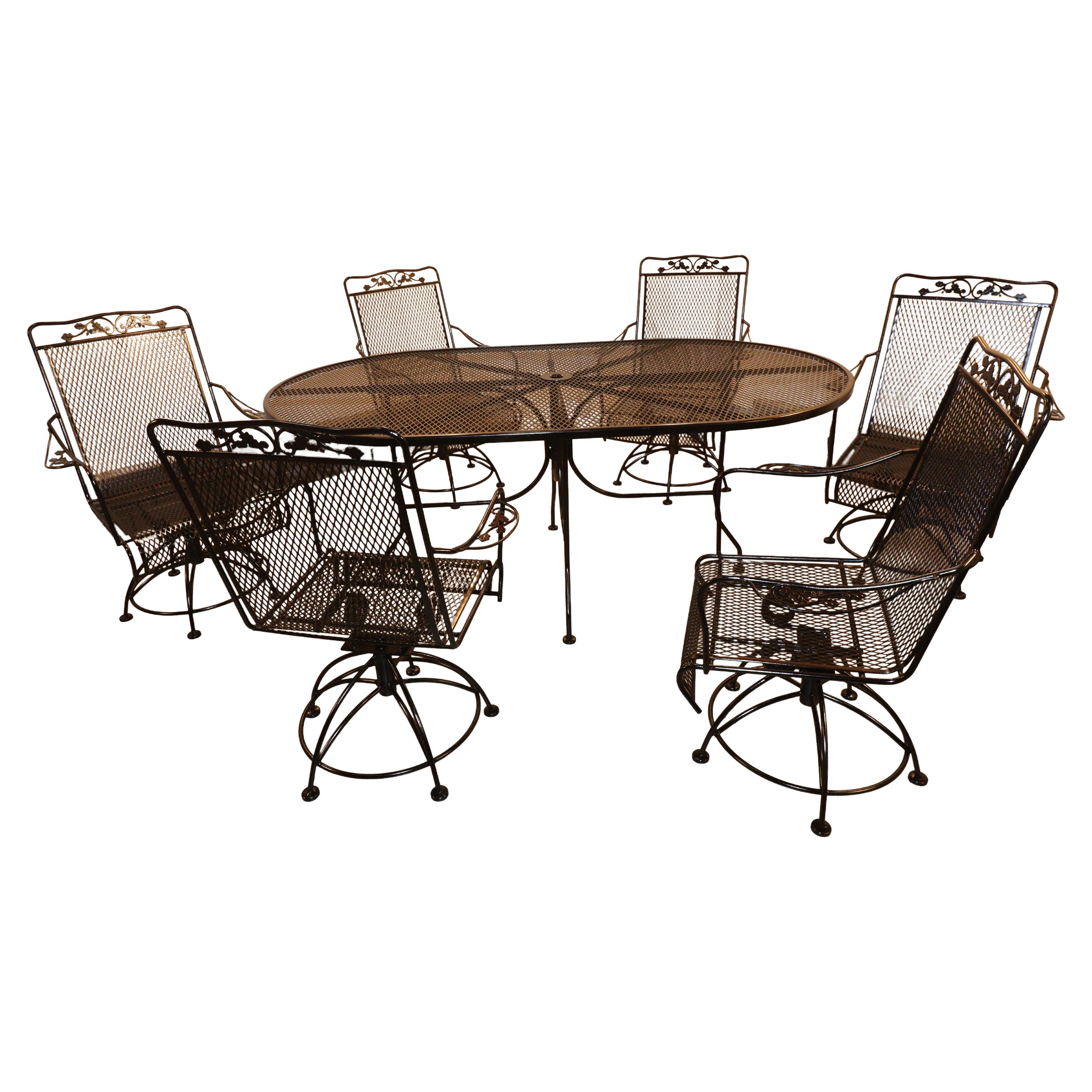 Meadow Craft "Dogwood" wrought-iron family patio set