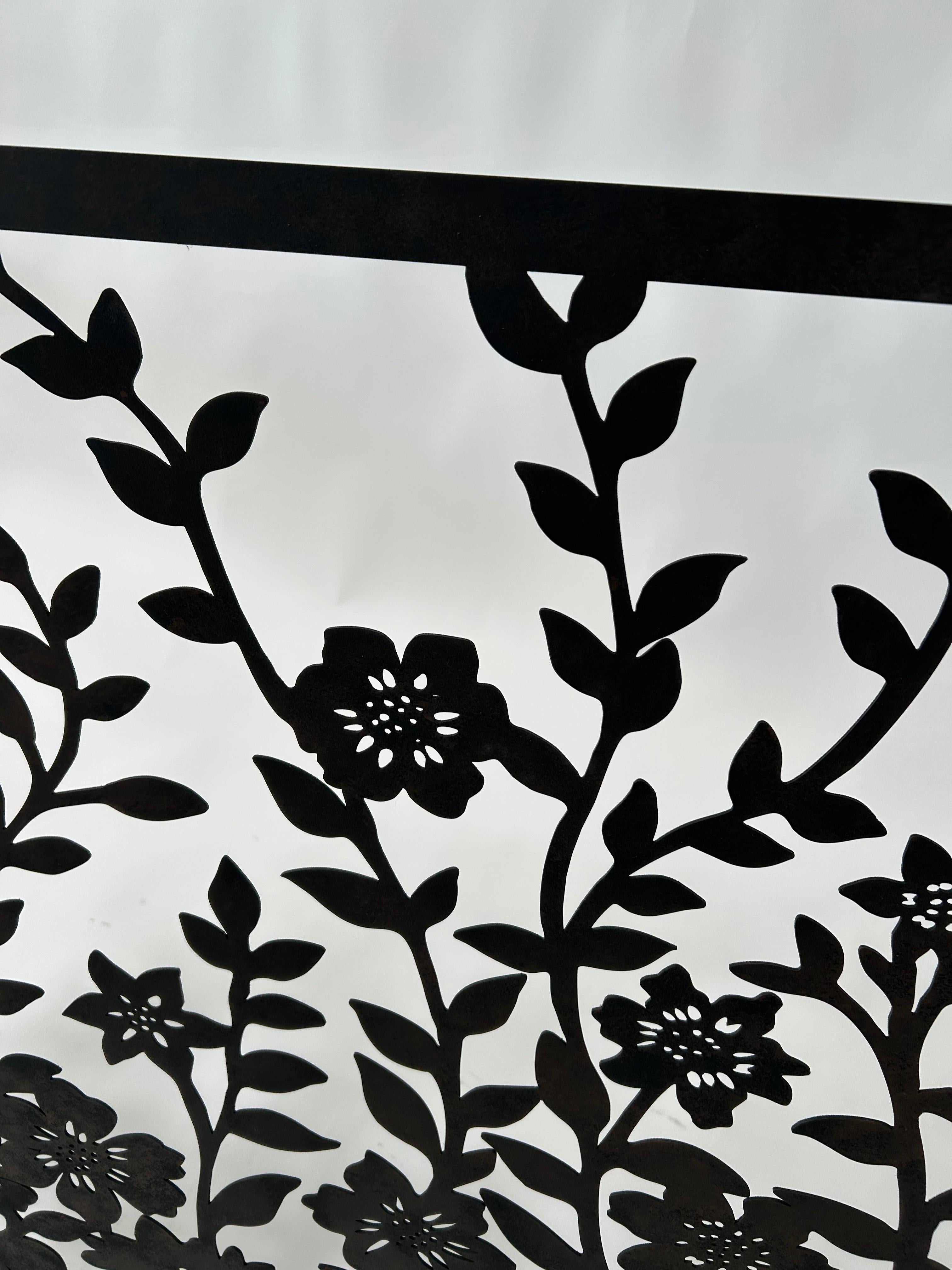 Welded Meadow Fireplace Screen in a Tobacco Finish, Ready To Ship For Sale