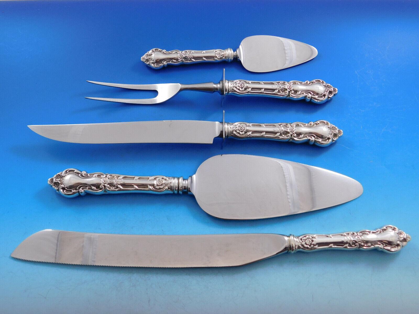 Meadow Rose by Wallace Sterling Silver Flatware Set for 12 Service 225 Pieces In Excellent Condition In Big Bend, WI