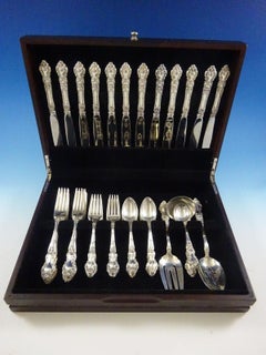 Meadow Rose by Wallace Sterling Silver Flatware Set for 12 Service 53 Pieces