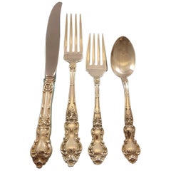 Meadow Rose by Wallace Sterling Silver Flatware Set for 12 Service 53 Pieces