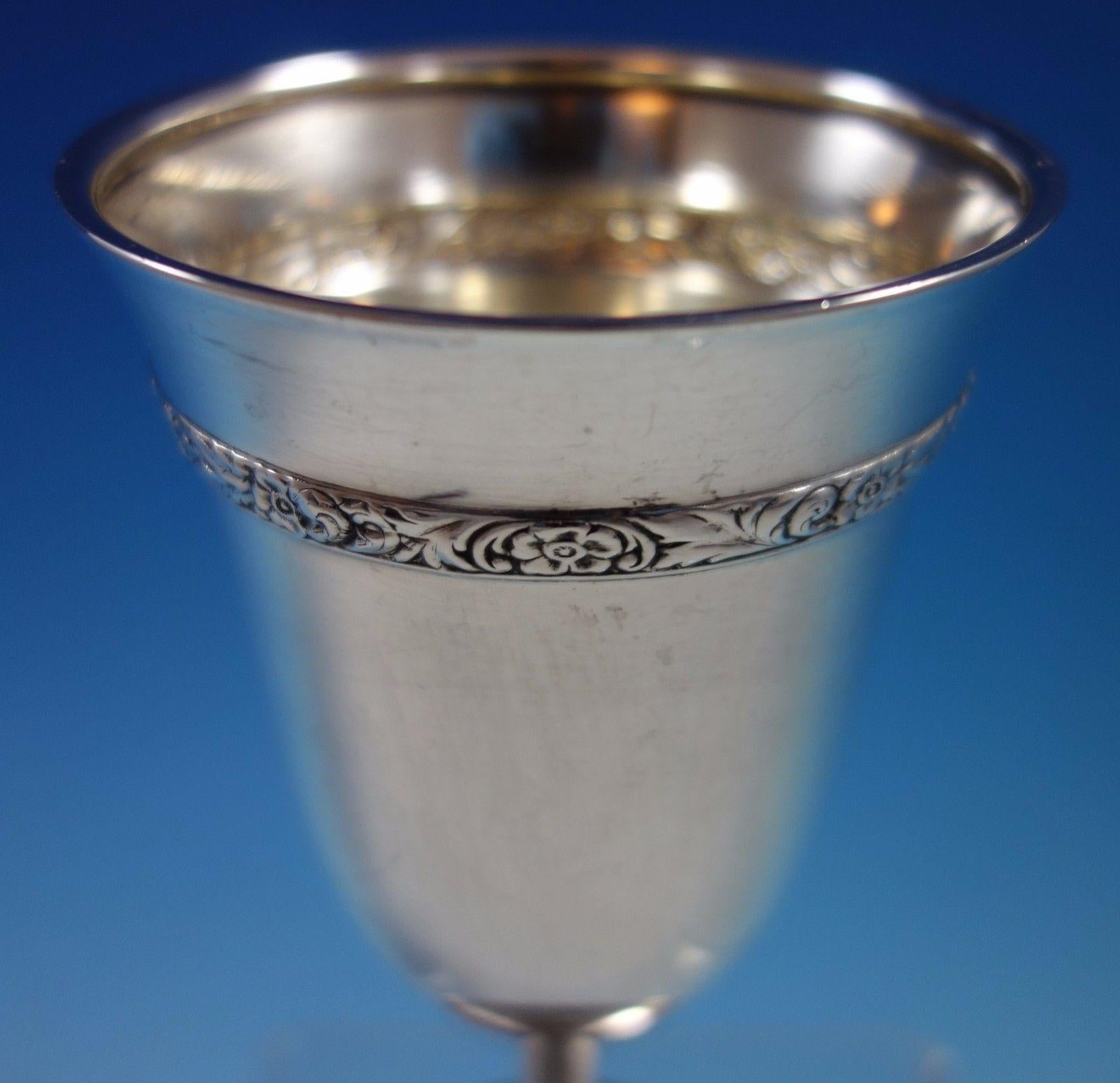 Américain Gobelet à eau en argent sterling Meadow Rose de Wallace #H220