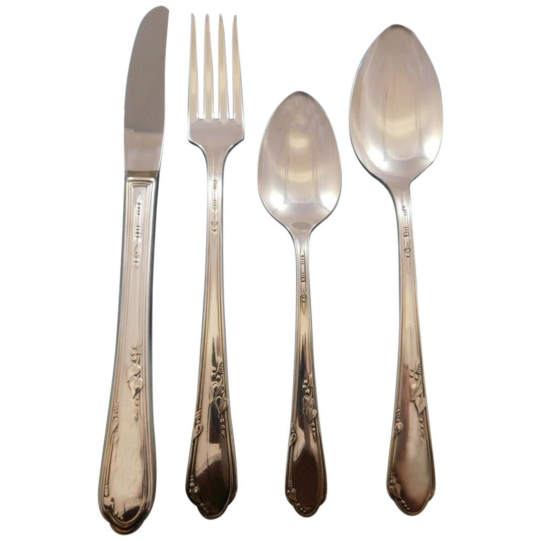 Meadowbrook AKA Heather by Wm. Rogers Silver Plate Flatware Set, 23 Pieces