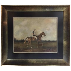 Peinture du championnat de polo du Meadowbrook Polo Club 1929 représentant l'équipe gagnante des « Hurricanes »