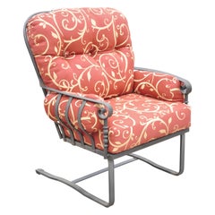 Meadowcraft Athens Deep Seating Wrought Iron High Back Spring Patio Lounge Chair