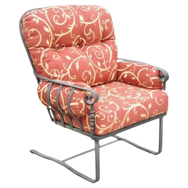 Meadowcraft Athens Deep Seating Wrought Iron High Back Spring Patio ...