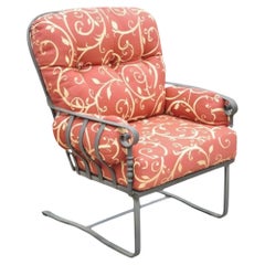 Used Meadowcraft Athens Deep Seating Wrought Iron High Back Spring Patio Lounge Chair