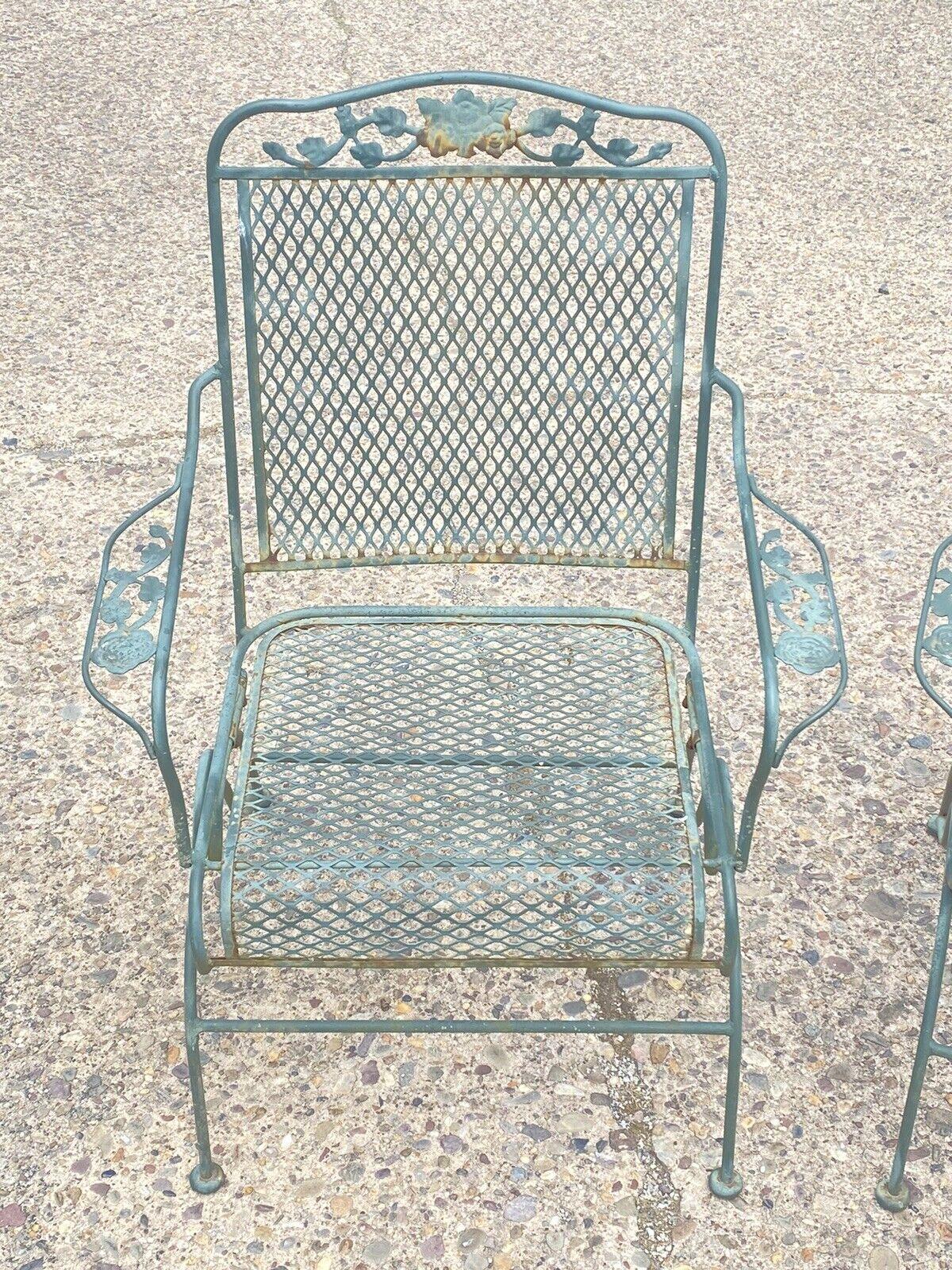 wrought iron coil spring chair