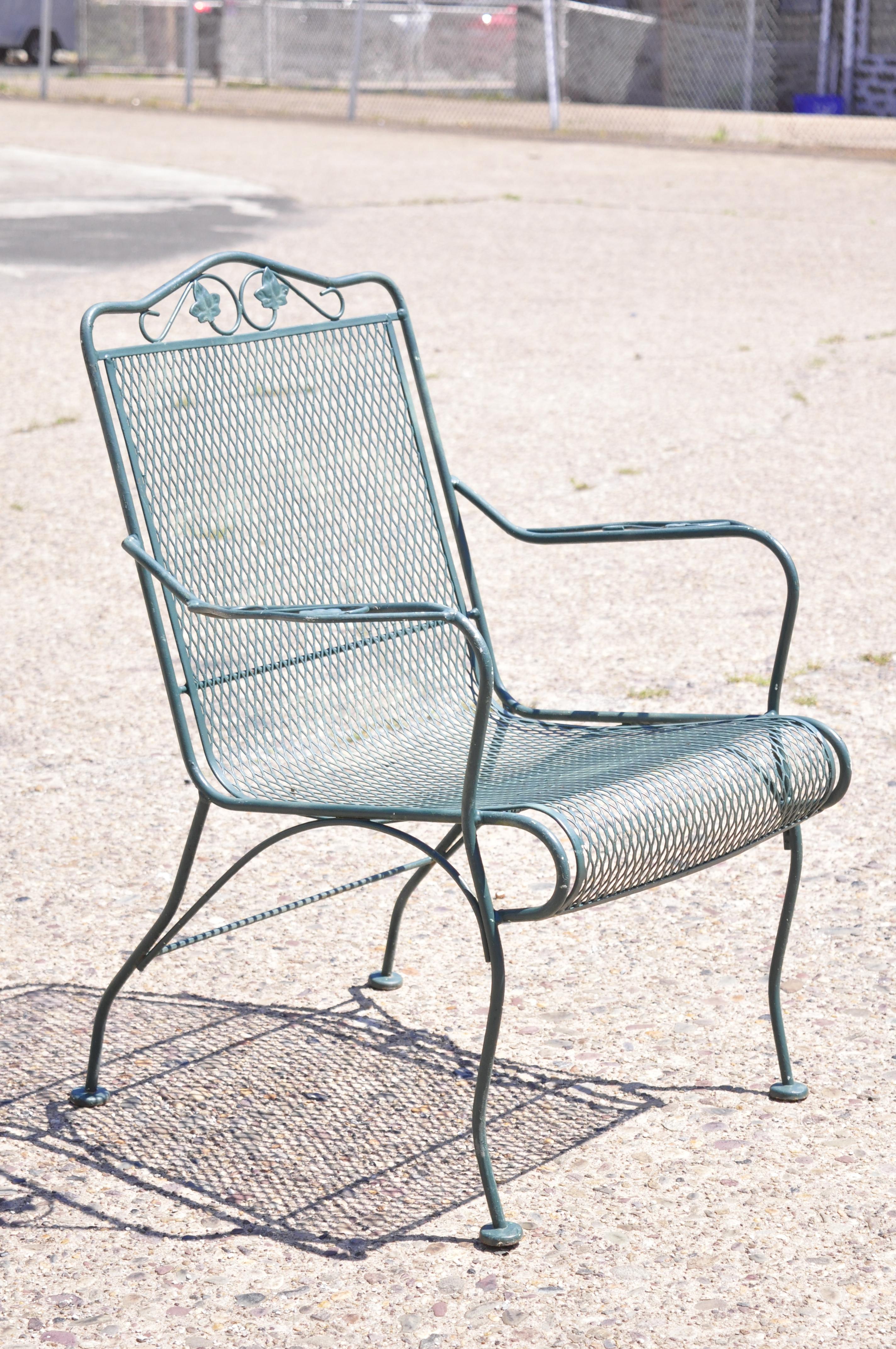 green wrought iron patio furniture