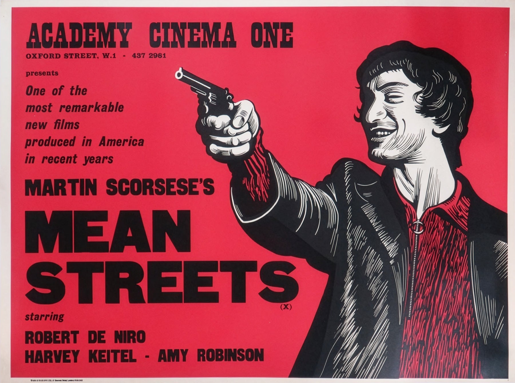 Mean Streets 1973 Academy Cinema UK Quad Affiche du film, Peter Strausfeld