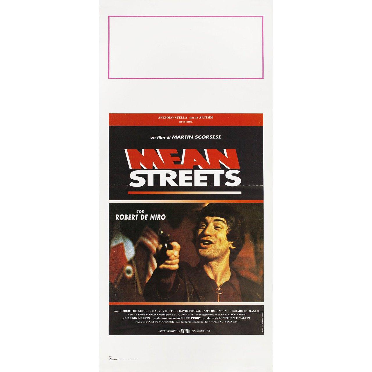 Original 1980s re-release Italian locandina poster for the 1973 film 'Mean Streets' directed by Martin Scorsese with Robert De Niro / Harvey Keitel / David Proval / Amy Robinson. Very good-fine condition, folded. Many original posters were issued