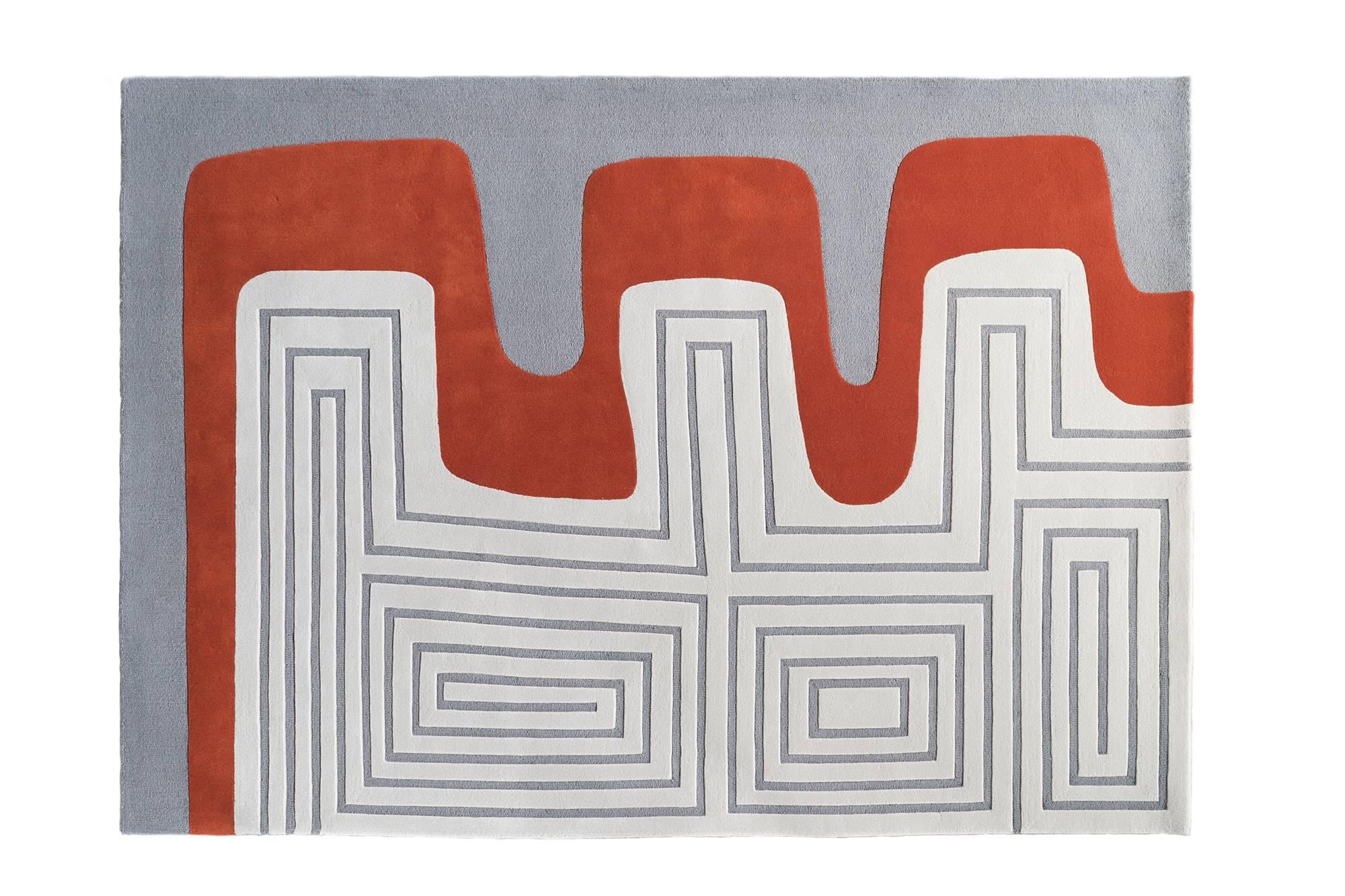Hand-Woven Meander Rug by Dare to Rug in New Zealand Wool For Sale