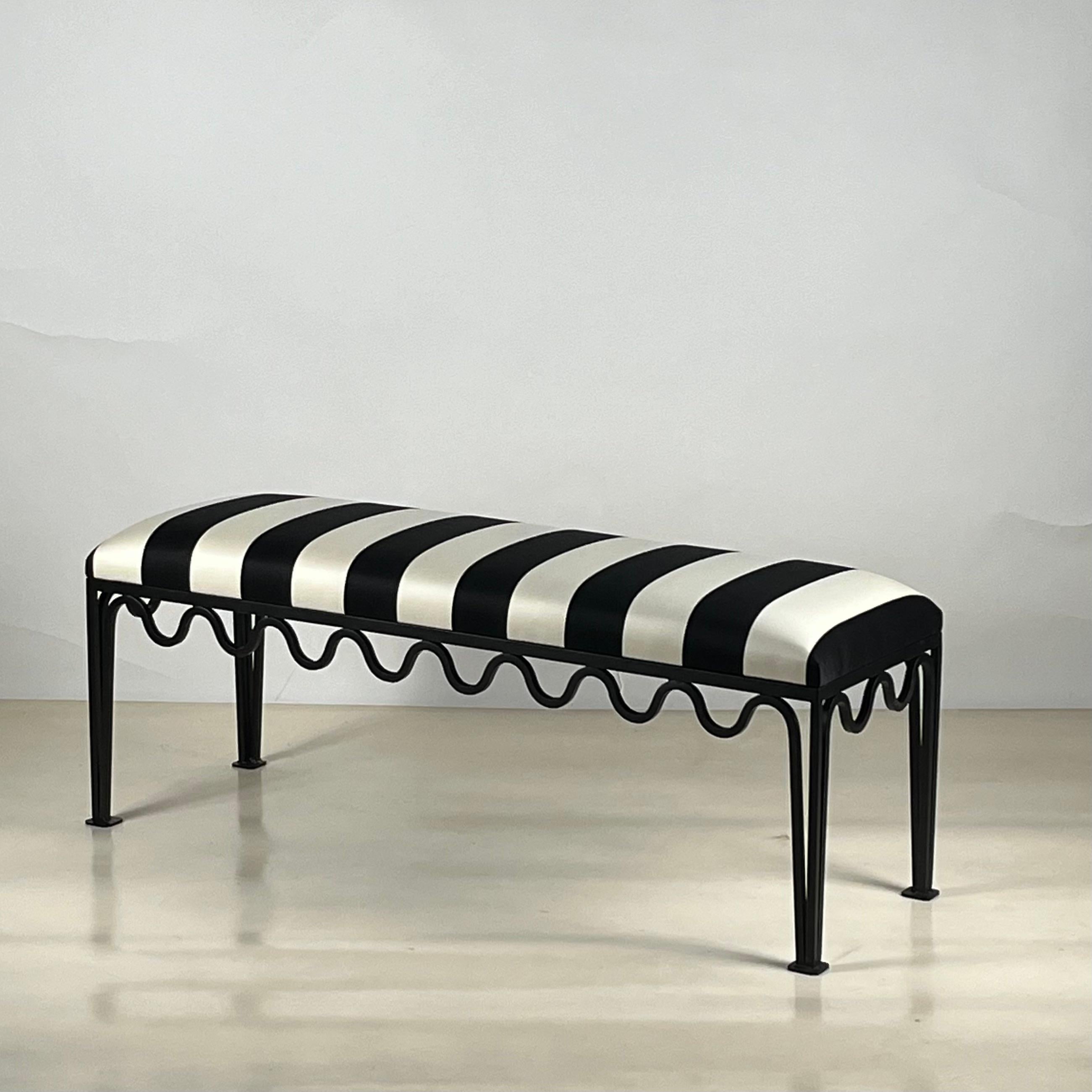 French Narrow 'Méandre' Bench by Design Frères, in COM For Sale