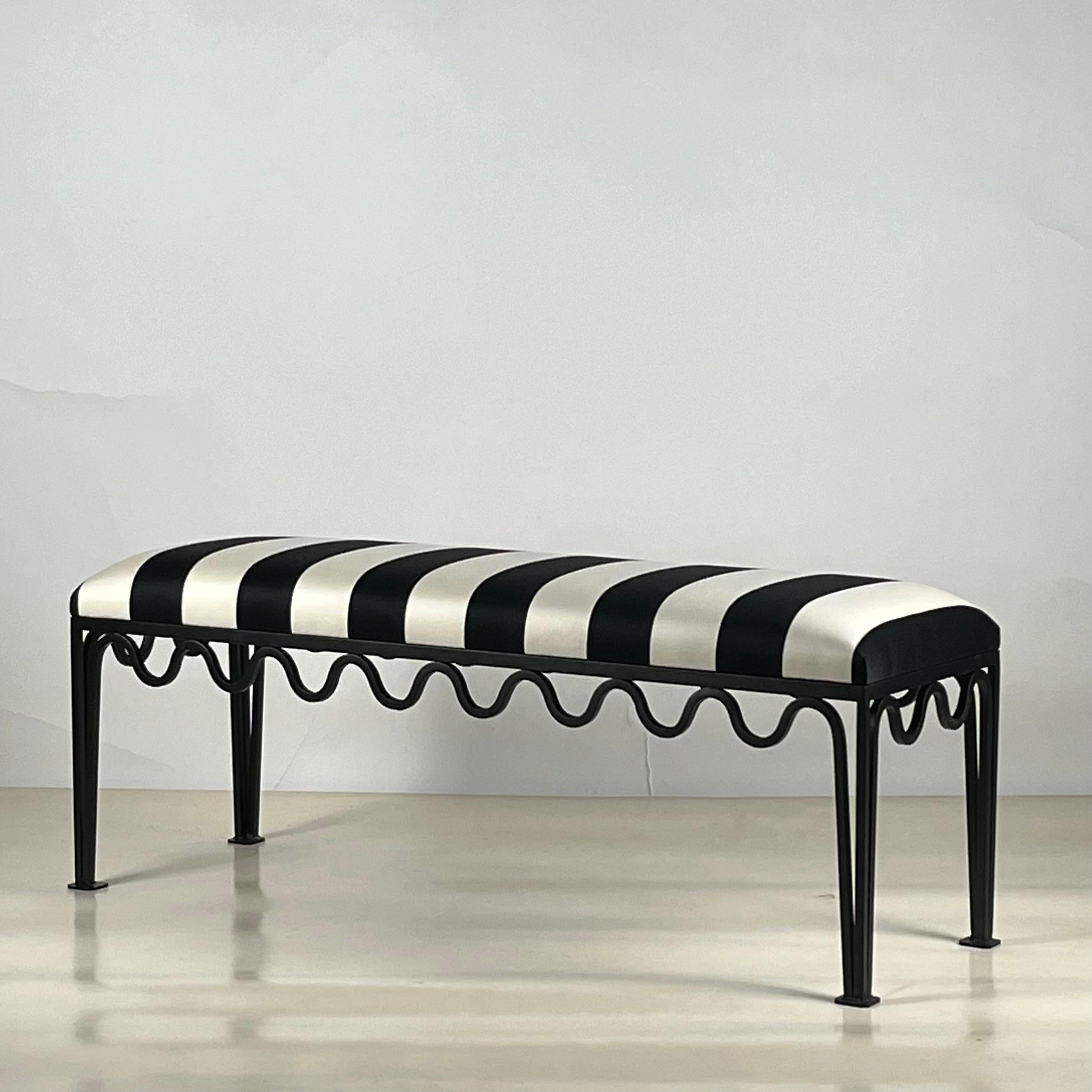 Powder-Coated Narrow 'Méandre' Bench by Design Frères, in COM For Sale