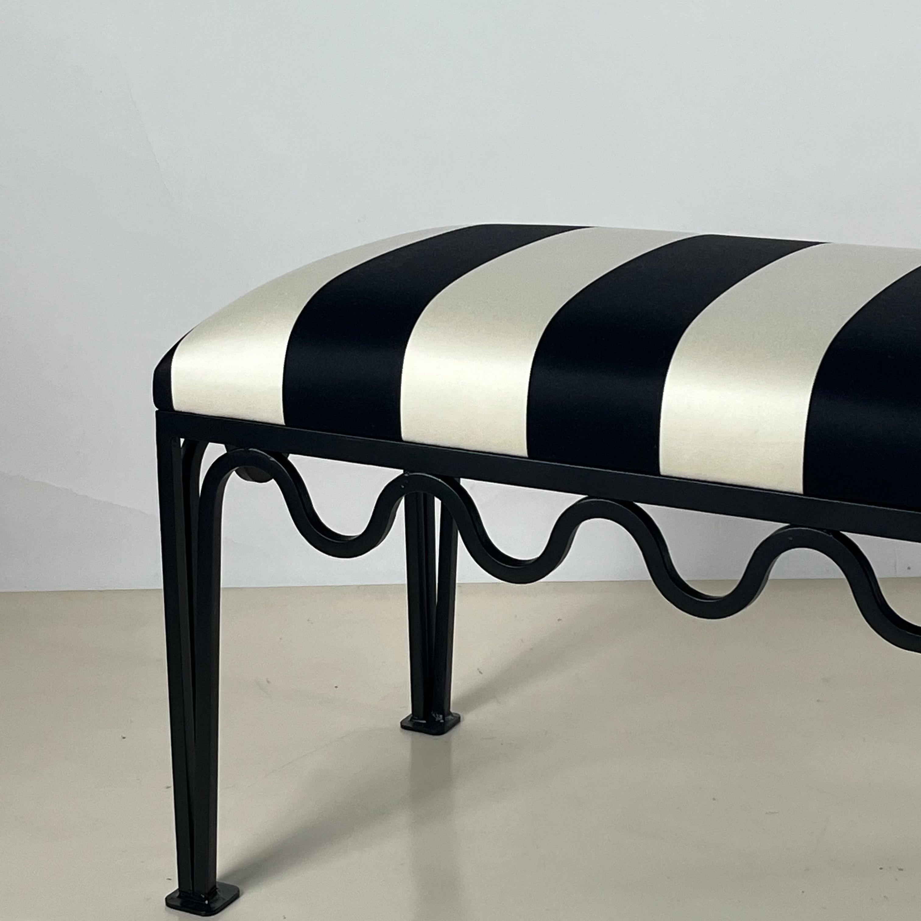 Steel Narrow 'Méandre' Bench by Design Frères, in COM For Sale