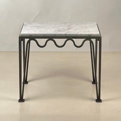 'Méandre' Verdigris and Marble Side or End Table by Design Frères