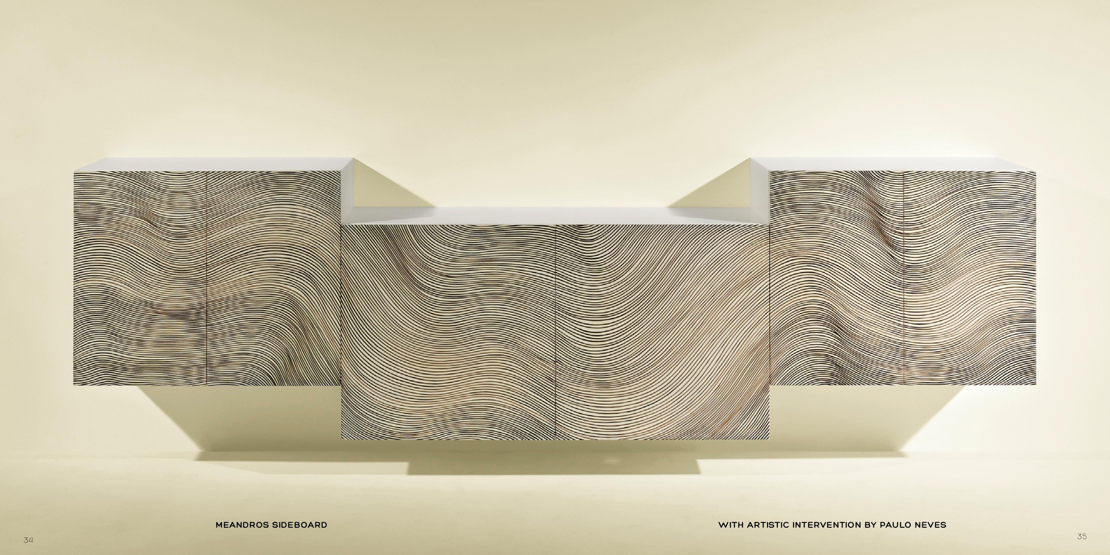 Meandros Contemporary and Customizable Sideboard with Artistic Intervention  In New Condition For Sale In Frazão , Porto