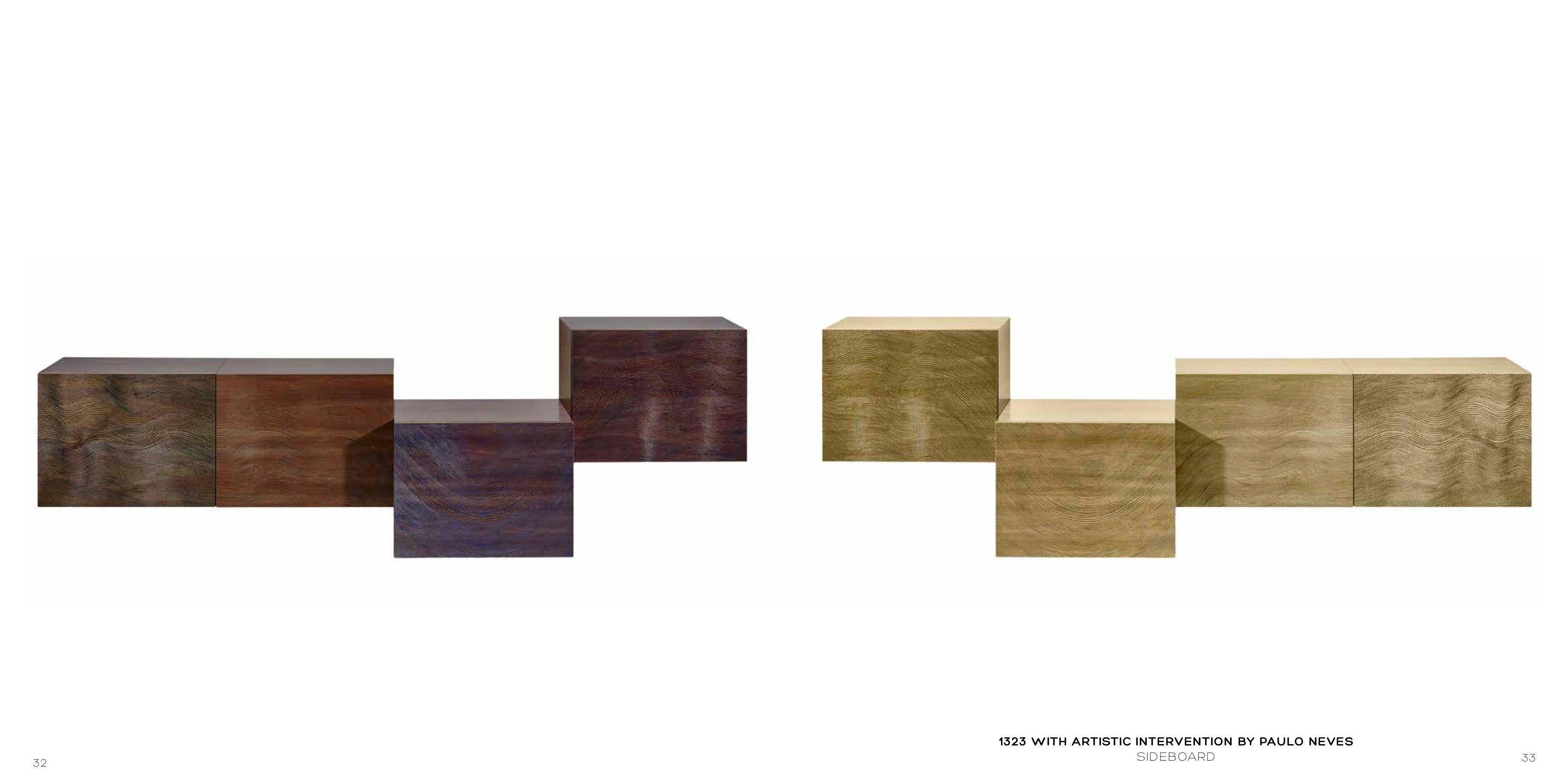 Meandros Buffet contemporain et personnalisable avec intervention artistique en vente 1