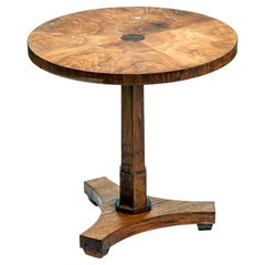 Biedermeier Style Small Round Pedestal Accent Table 