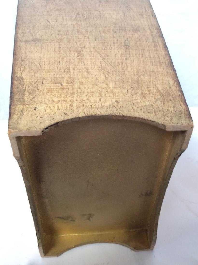 Measure Gold Leafed Wood Waste Basket In Good Condition In Sheffield, MA