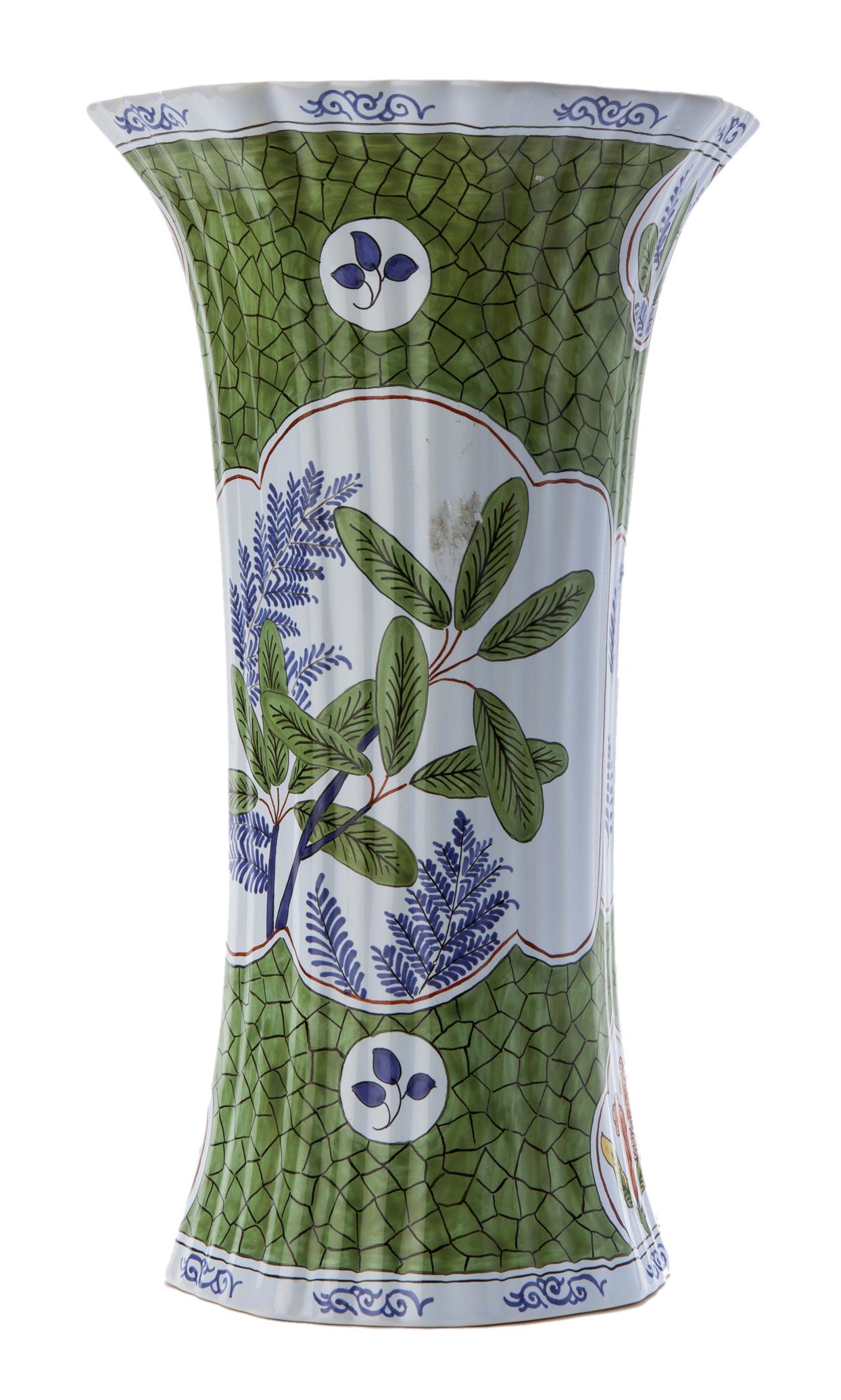 French Provincial Hand Painted French Favrile Ceramic Vase for Tiffany & Co For Sale