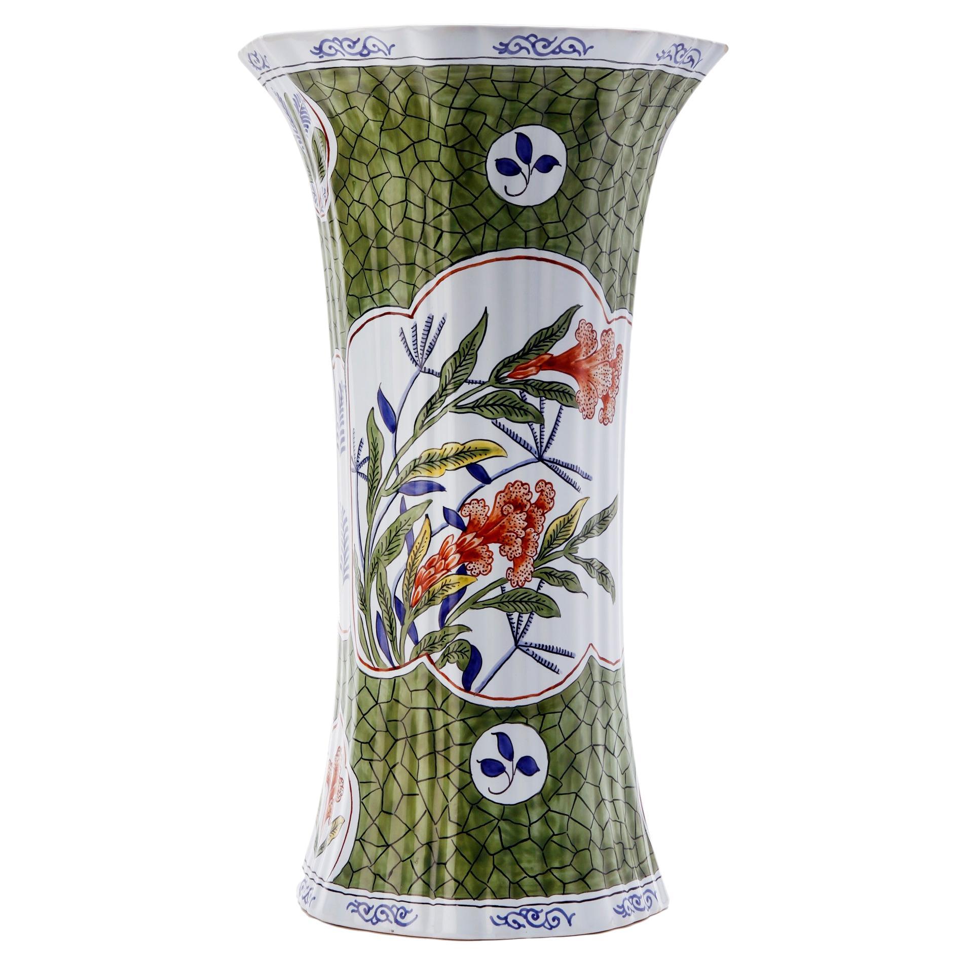 Hand Painted French Favrile Ceramic Vase for Tiffany & Co For Sale