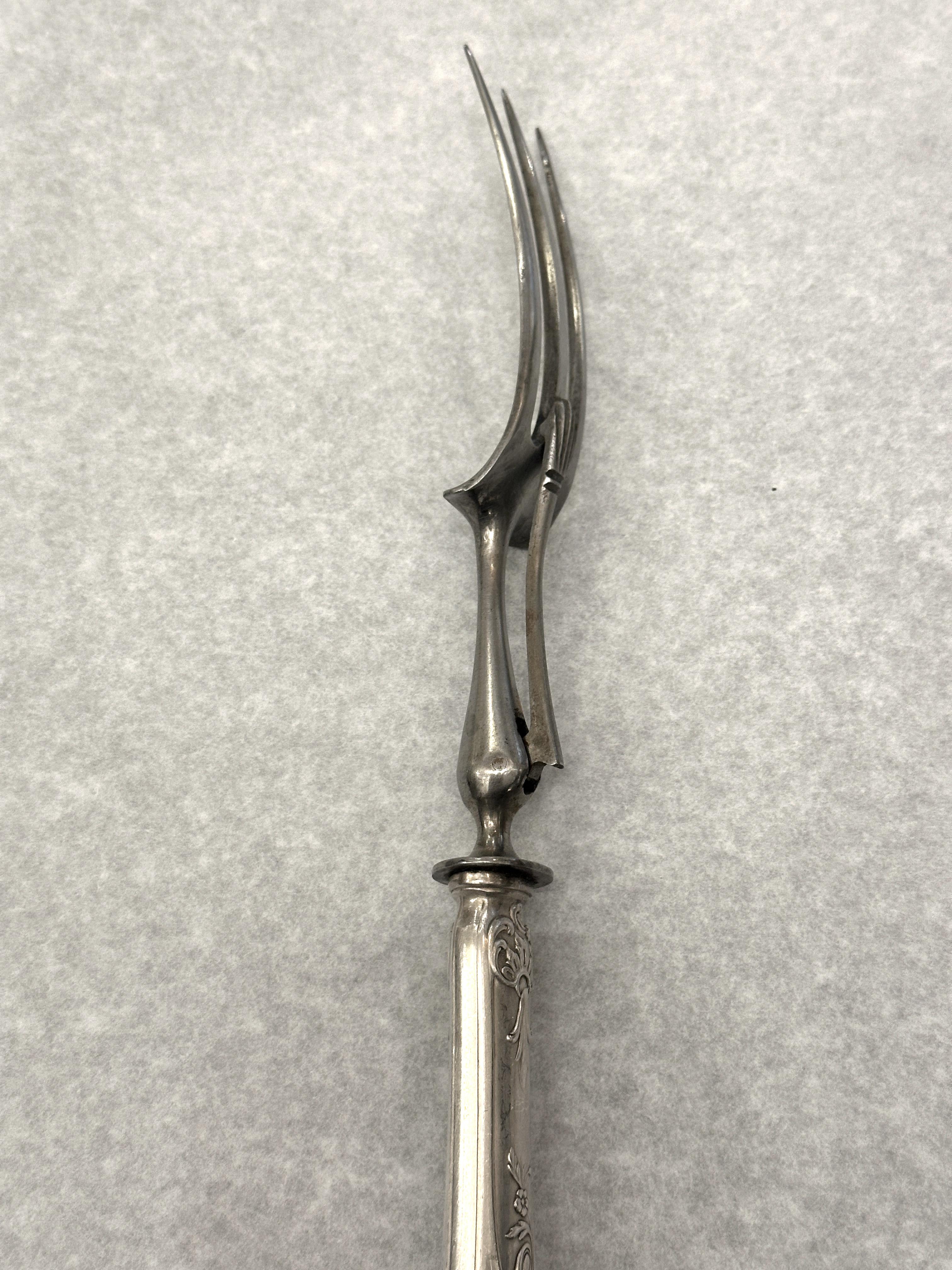 French Meat carving service set from 1900, 3 pieces silver, Paris For Sale