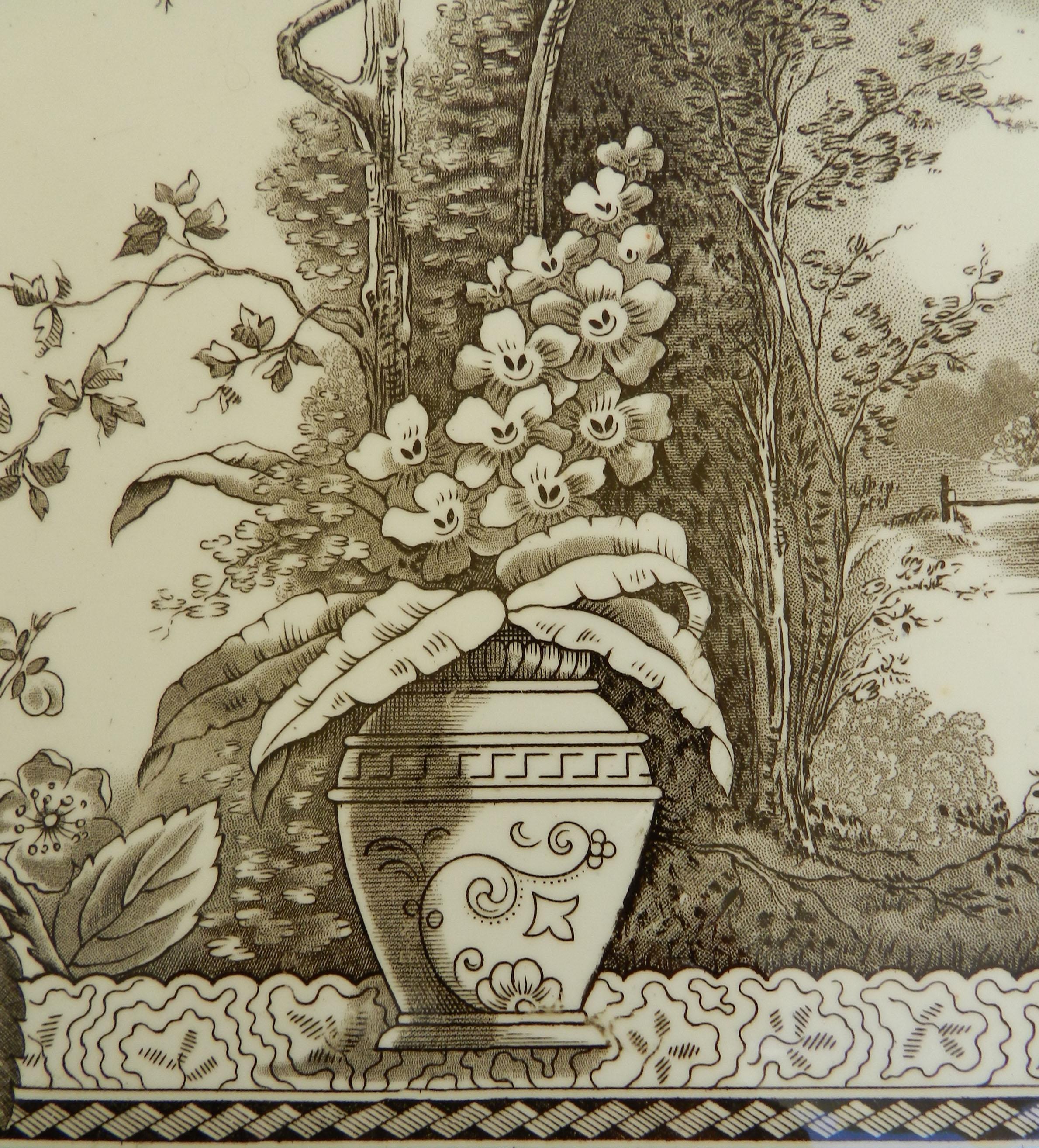 Edoardiano Piatto di carne cineseria inglese, 1910 circa