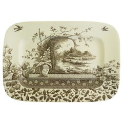 Antique Meat Plate English Chinoiserie, circa 1910