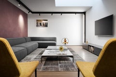 21st Century Vintage Wool Cotton Silvery Thin Rug by Deanna Comellini 300x400 cm