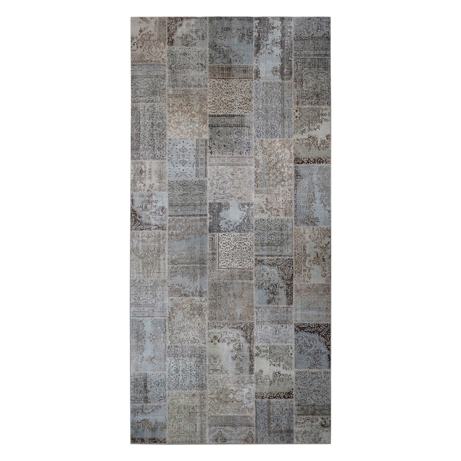 21st Century Vintage Wool Cotton Silvery Thin Rug by Deanna Comellini 300x400 cm