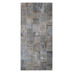 Alfombra delgada plateada de algodón y lana vintage del siglo XXI por Deanna Comellini 300x400 cm