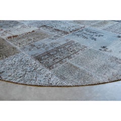 21st Century Vintage Round Patchwork Wool Cotton Rug by Deanna Comellini Ø300cm