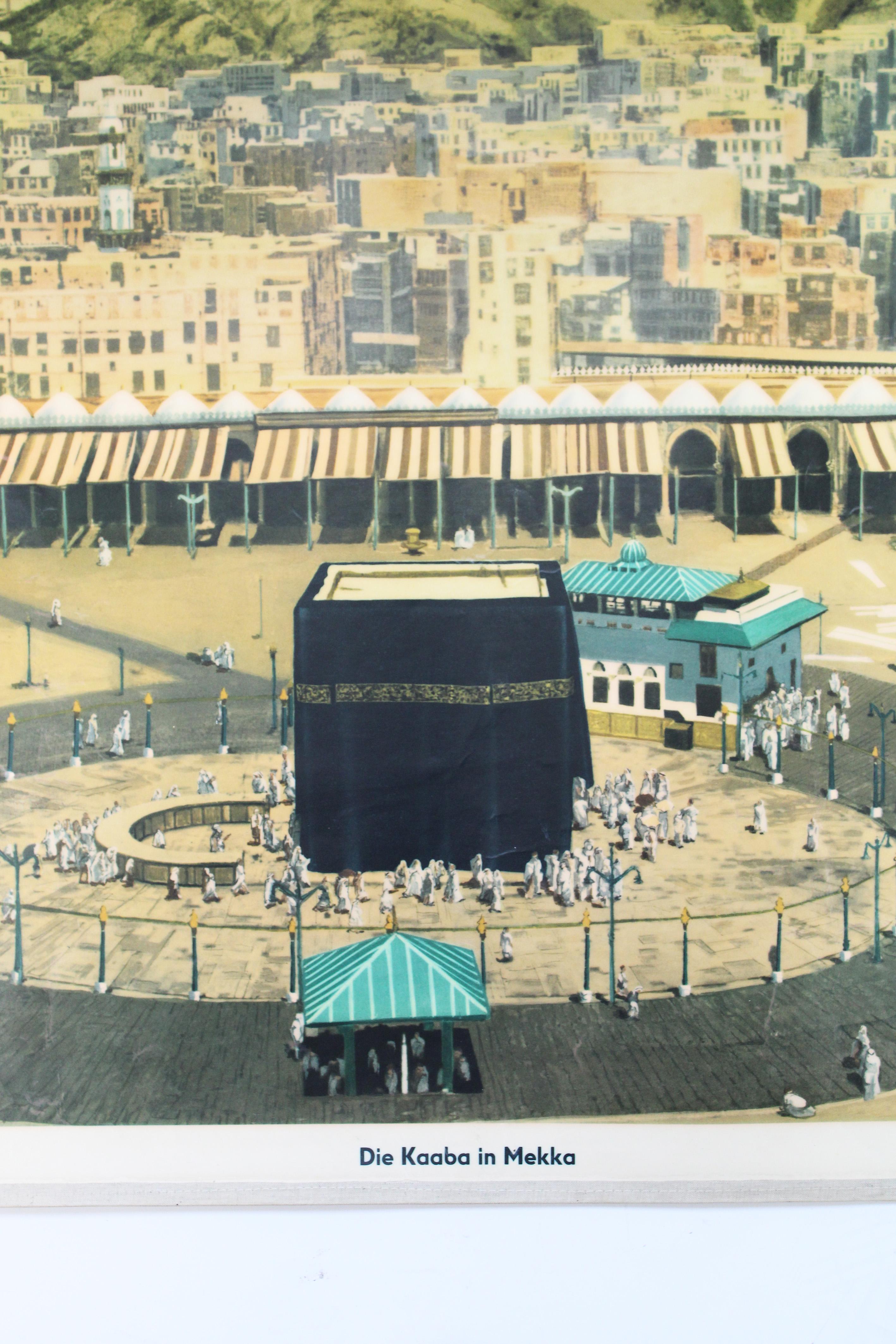 Ti presentiamo un raro e accattivante quadro murale della Mecca Kaaba, intitolato 