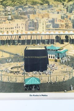 Mecca Kaaba wall Map Islamic Saudi Arabia by der Neue Schulmann Germany 1950's