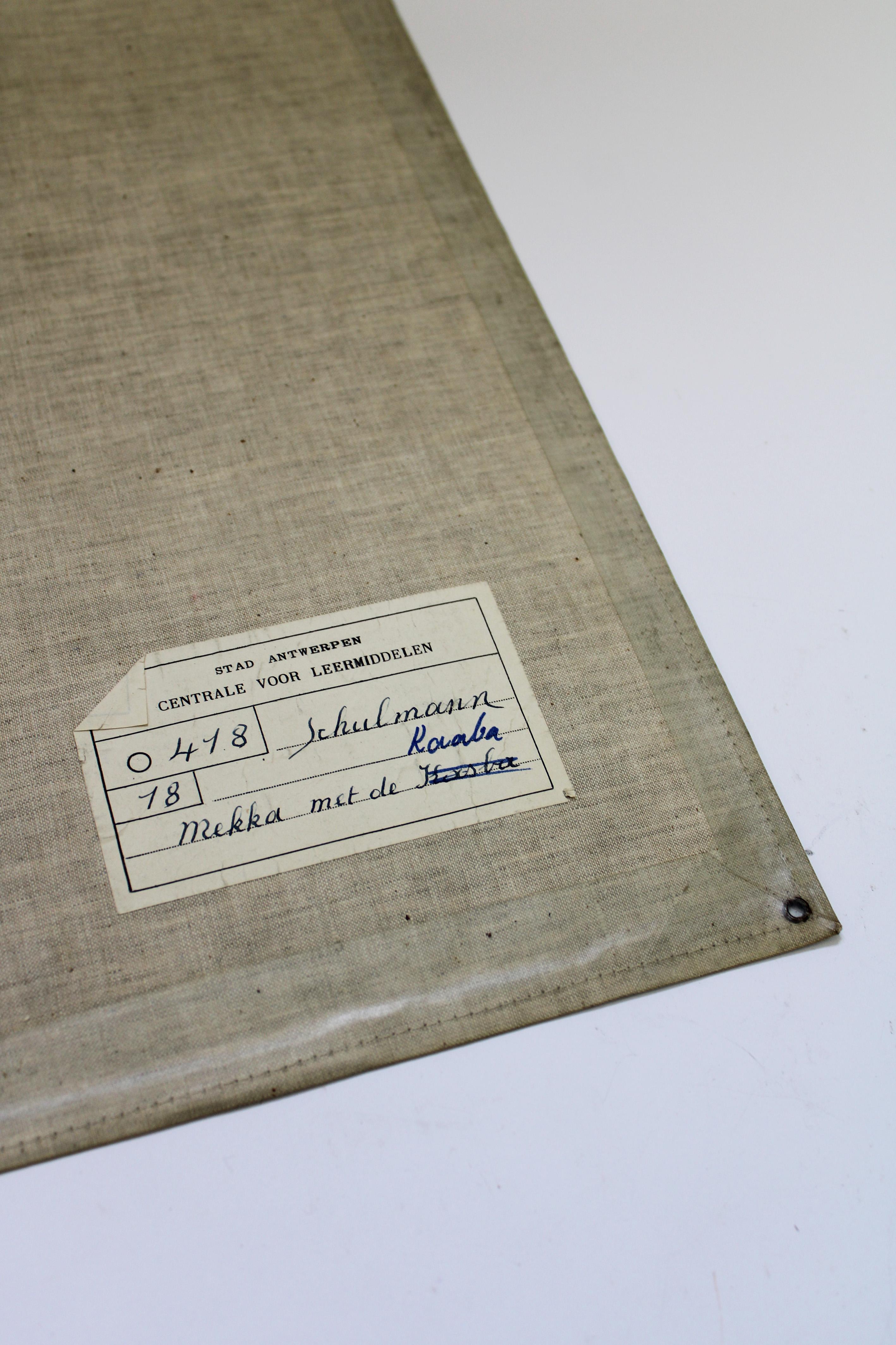 Carta Mappa murale della Mecca Kaaba Arabia Saudita islamica di der Neue Schulmann Germania anni '50 in vendita