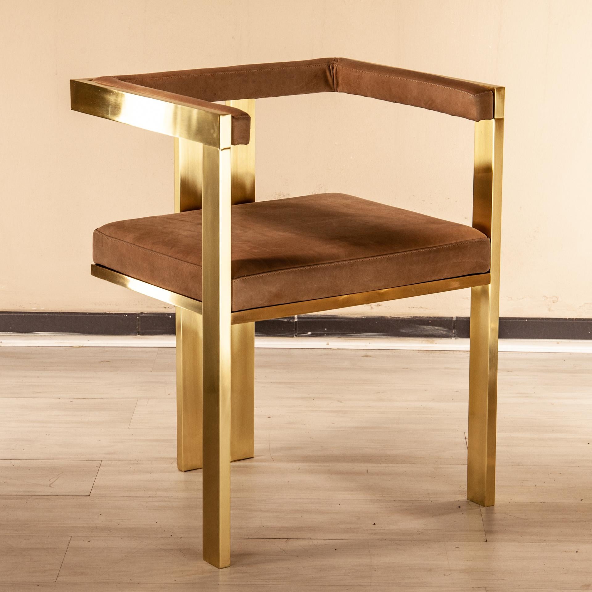 Meccano Armchair, Solid Brass Frame, Luxury Manufacturing by Selezioni Domus For Sale 5
