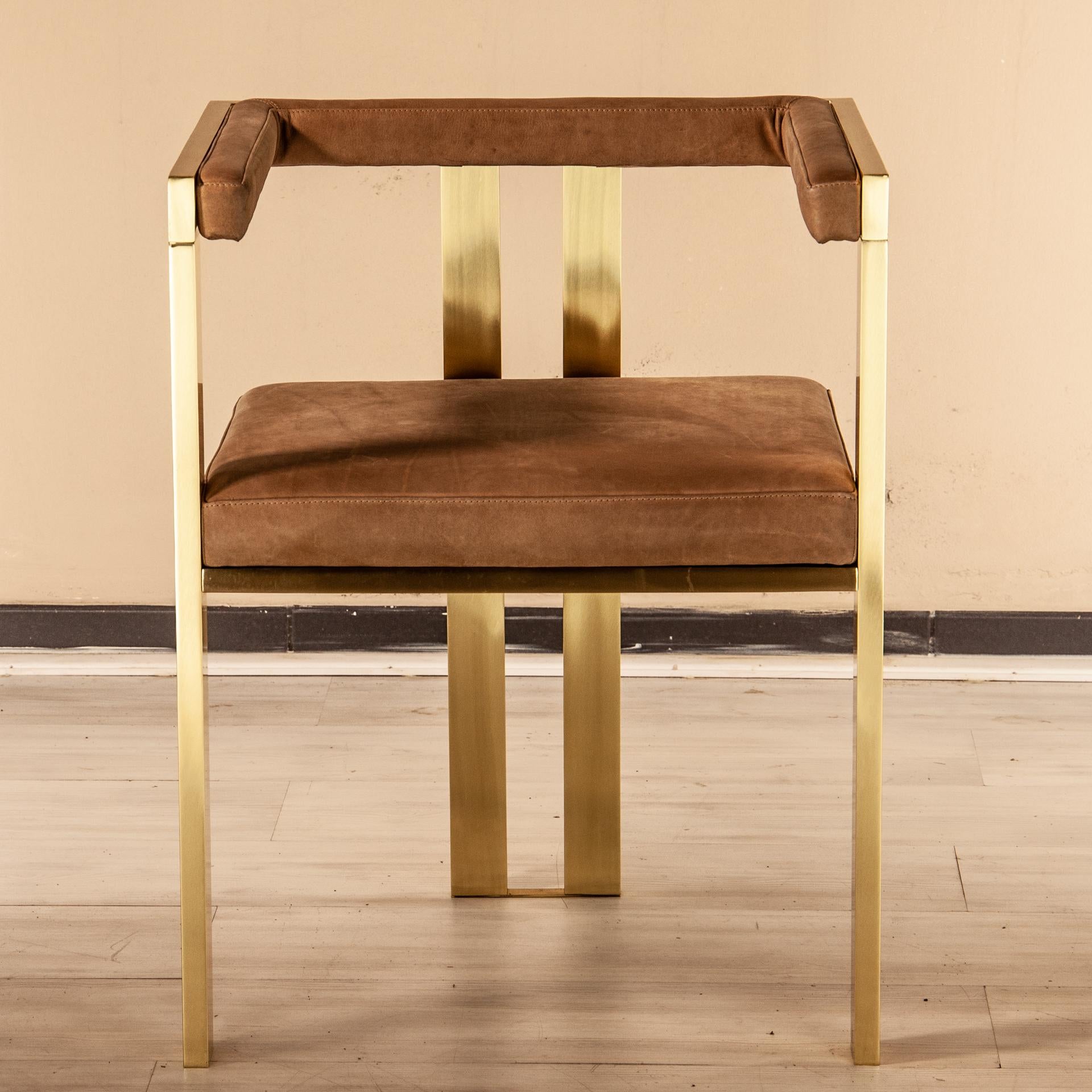 Meccano Armchair, Solid Brass Frame, Luxury Manufacturing by Selezioni Domus For Sale 7