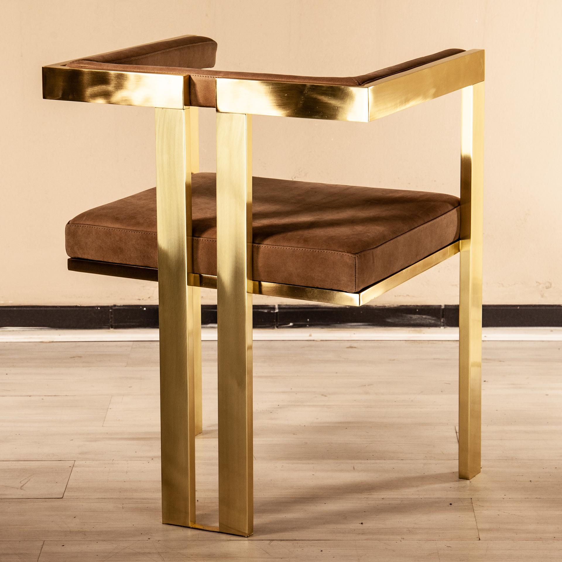 Meccano Armchair, Solid Brass Frame, Luxury Manufacturing by Selezioni Domus For Sale 2