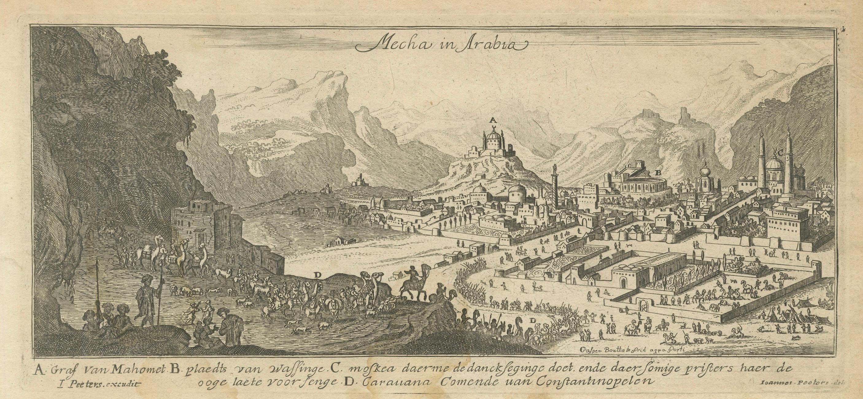 Mecha in Arabia - Kupferstich von Gaspar Bouttats nach Jan Peeters, Antwerpen, 1680 im Angebot 3