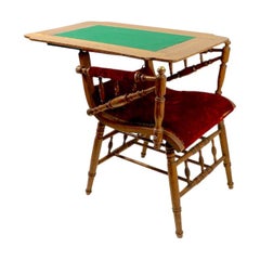 Vintage Mechanical Adjustable Patent Victorian Chair Table after Hunzinger