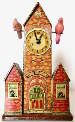 Mechanische Bank "Kinderuhrenbank":: Japan:: um 1950er Jahre