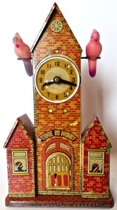 Mechanical Bank "Child's Clock Bank" Japan, circa 1950s