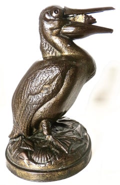 Mechanical Bank "Pelican, " Made of Cast Iron, circa 1878