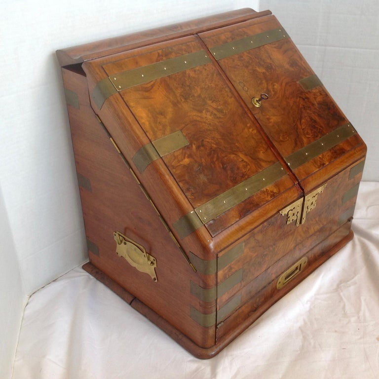 Mechanical Campaign Style Lap Desk and Letter Box at 1stDibs